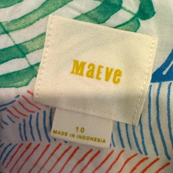 Anthro Maeve Sunseeker Umbrella Print Top 10 - Picture 4 of 4